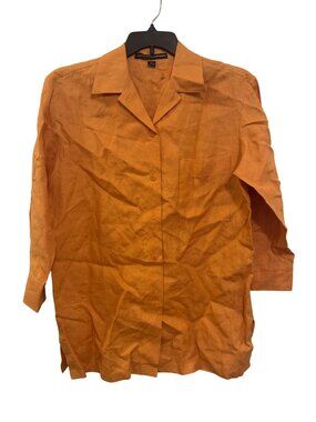 100% linen shirt Linda Allard Ellen Tracy Womens Button-Down Size 8